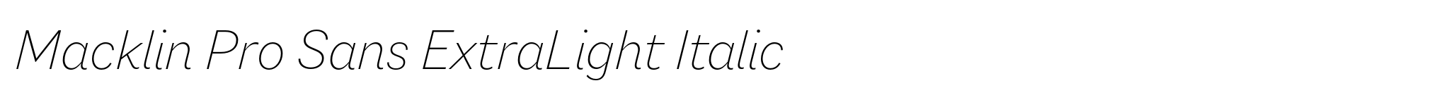 Macklin Pro Sans ExtraLight Italic image